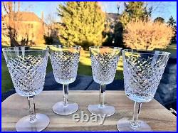 Waterford Crystal Stemware7 Alana Cut 8 Oz Water Goblets stem glassSet Of 4