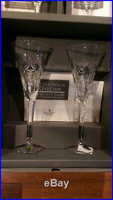 Waterford Crystal The Millennium Collection Toasting Flutes Complete Set
