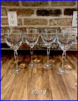 Waterford Crystal Wine Glasses Platinum Trimmed Elegant Discontinued Set Of (8)