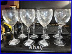 Waterford Crystal Wine Glasses Platinum Trimmed Elegant Discontinued Set Of (8)