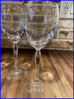 Waterford Crystal Wine Glasses Platinum Trimmed Elegant Discontinued Set Of (8)