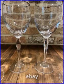 Waterford Crystal Wine Glasses Platinum Trimmed Elegant Discontinued Set Of (8)