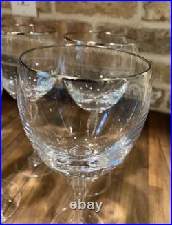 Waterford Crystal Wine Glasses Platinum Trimmed Elegant Discontinued Set Of (8)