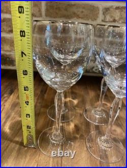 Waterford Crystal Wine Glasses Platinum Trimmed Elegant Discontinued Set Of (8)