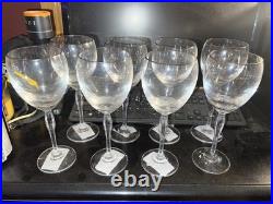 Waterford Crystal Wine Glasses Platinum Trimmed Elegant Discontinued Set Of (8)