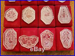 Waterford Crystal set 12 Days of Christmas Ornaments inc 1982 Partridge A grade
