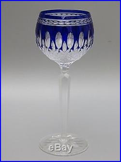 Waterford Crystalclarendoncut To Clear Cobalt Blue Wine Hock Glasses Set Of 2