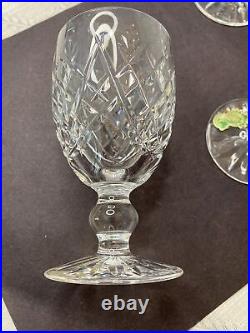 Waterford Donegal Claret Wine Glasses Set of 4 Vintage Crystal Stemware Mint