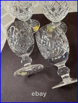 Waterford Donegal Claret Wine Glasses Set of 4 Vintage Crystal Stemware Mint