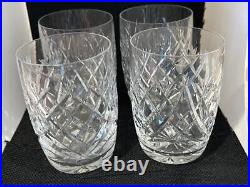 Waterford Donegal Set of 4 4 1/2x 3 1/8 Crystal Rocks Flat Tumblers Glassware