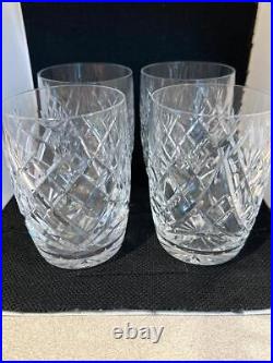 Waterford Donegal Set of 4 4 1/2x 3 1/8 Crystal Rocks Flat Tumblers Glassware