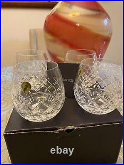 Waterford Eastbridge Stemless S/4 Wine Glasses 4.25 New