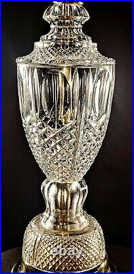 Waterford Hiberina-style European Collection Fine Cut Crystal Complete Lamp Set