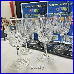 Waterford Ireland Crystal LISMORE 6-7/8 WINE WATER GOBLETS GLASSES Set of 6