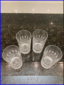 Waterford Irish Lace Highball Glass Vertical Criss Cross Cuts 5-5/8 set/4