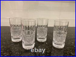 Waterford Irish Lace Highball Glass Vertical Criss Cross Cuts 5-5/8 set/4