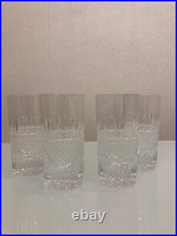 Waterford Irish Lace Highball Glass Vertical Criss Cross Cuts 5-5/8 set/4