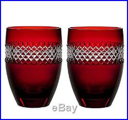 Waterford John Rocha Red Cut Tumbler SET/2 Glasses Cased Crystal #40008458 New