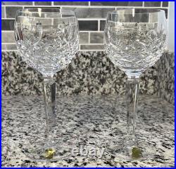 Waterford Kenmare Hock Wine Glasses 7-3/8 Tall, Set of 2. Beautiful