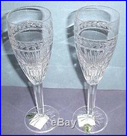 Waterford LAUREL Champagne Flutes SET/2 Crystal Made in Ireland #117888 New