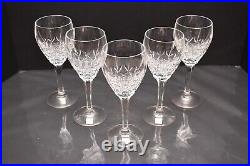 Waterford LAURENT SET OF 5 Water Goblets Glasses Stemware 7.75 Tall