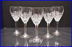 Waterford LAURENT SET OF 5 Water Goblets Glasses Stemware 7.75 Tall