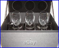 Waterford LISMORE ESSENCE White Wine Set of 6 Glasses Deluxed Gift Box New
