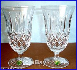 Waterford LISMORE Footed Iced Beverage SET/2 Glasses 60th Anniversary 154039 New