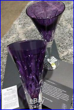 Waterford LISMORE JEWELS Amethyst Toasting Champagne Flutes Set of 2 #154064 NEW