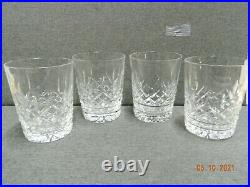 Waterford Lismore 12 oz Double Old Fashioned Glass Tumblers 4 3/8 Set 4