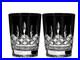 Waterford Lismore Black Double Old Fashioned Crystal Glasses Set of 2 NIBLAST