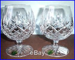 Waterford Lismore Brandy Balloon Glasses Set of 2 Crystal 6223182620 New Boxed
