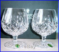 Waterford Lismore Brandy Balloon Glasses Set of 2 Crystal 6223182620 New Boxed