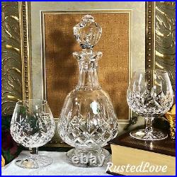 Waterford Lismore Brandy Glasses and Footed Decanter Crystal Ireland Set