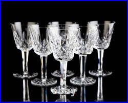Waterford Lismore Claret Wine Glasses Set of 6 Elegant Vintage Crystal Signed