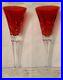 Waterford Lismore Crimson Red Champagne Flute (Set of 2) #143815 Germany In Box