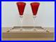 Waterford Lismore Crimson Red Champagne Toasting Flute 6 oz Set of 2 BNIB