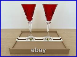 Waterford Lismore Crimson Red Champagne Toasting Flute 6 oz Set of 2 BNIB
