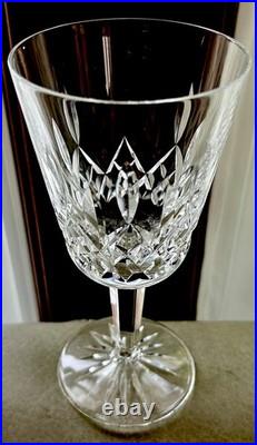 Waterford Lismore Crystal Clear 8oz Water / Wine Goblets 6-7/8 Tall Set of 6