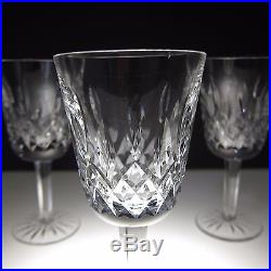 Waterford Lismore Crystal Set 6 White Wine Glasses Cut Signed 5 5/8 in Stemware