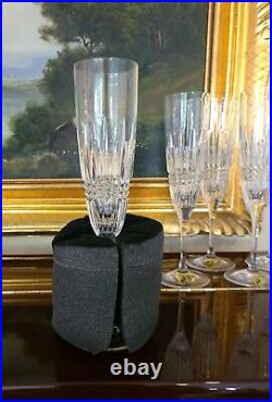 Waterford Lismore Diamond Champagne Flutes. Set Of 6, New In Original Waterford