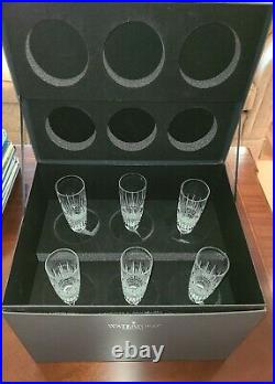 Waterford Lismore Diamond Champagne Flutes. Set Of 6, New In Original Waterford
