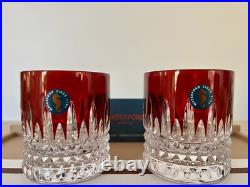 Waterford Lismore Diamond New Year Red DOF Tumbler 6 oz Set of 2 Brand New