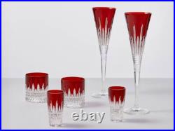 Waterford Lismore Diamond New Year Red DOF Tumbler 6 oz Set of 2 Brand New