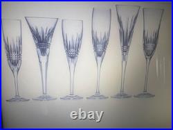 Waterford Lismore Diamond Set of 6 Toasting Flutes Lead Crystal 1050310