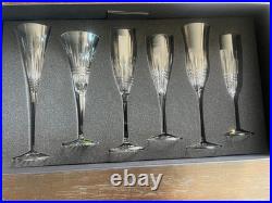 Waterford Lismore Diamond Set of 6 Toasting Flutes Lead Crystal 1050310
