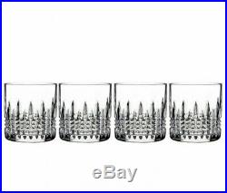 Waterford Lismore Diamond Straight Sided Crystal Whiskey Tumblers Set of 4 New