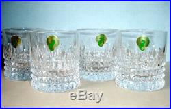 Waterford Lismore Diamond Straight Sided Crystal Whiskey Tumblers Set of 4 New
