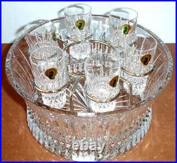 Waterford Lismore Diamond Vodka Set Chill Bowl & 6 Shot Glasses #156508 New