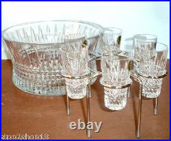 Waterford Lismore Diamond Vodka Set Chill Bowl & 6 Shot Glasses #156508 New